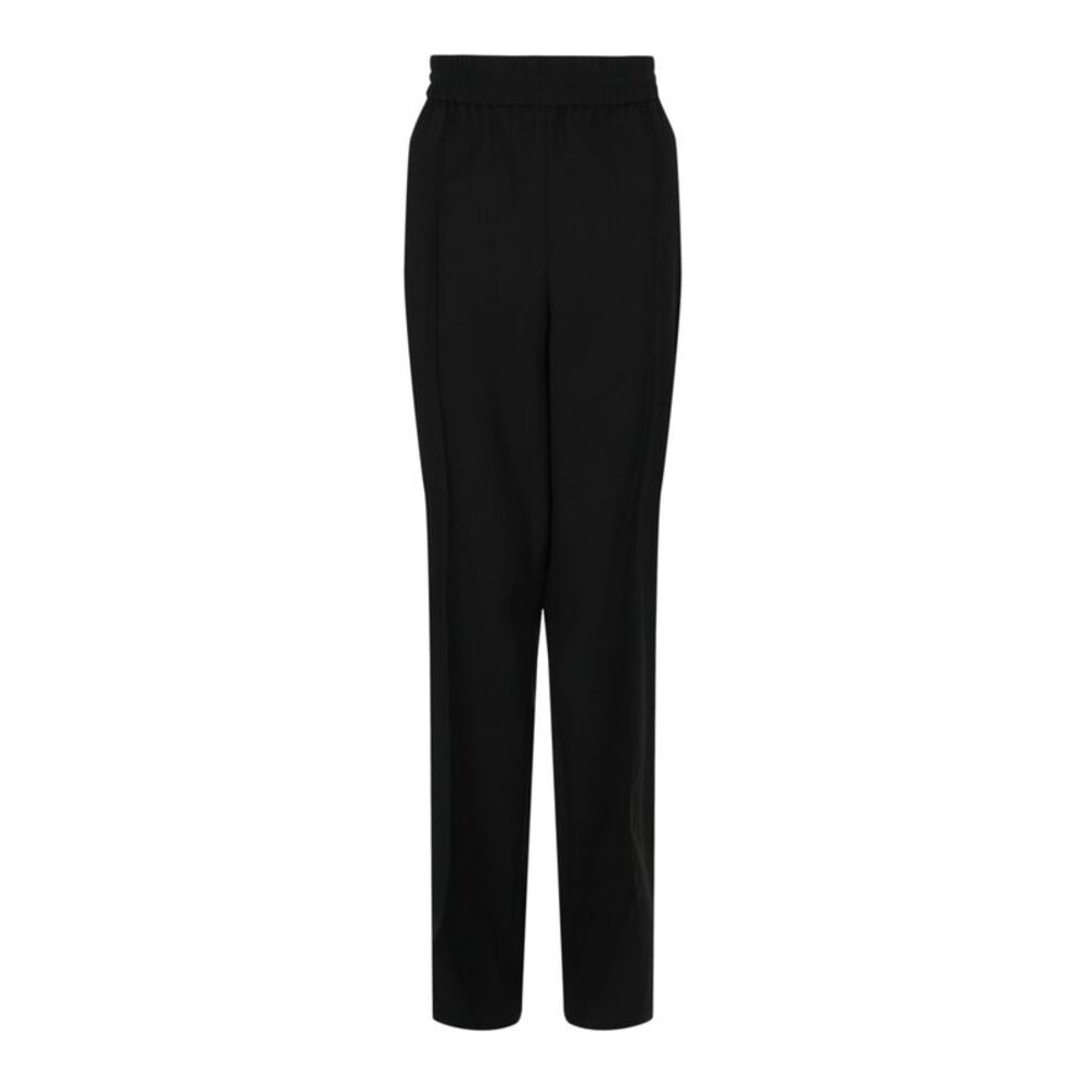 Ferragamo Creased Straight-Leg Trousers Black Womens